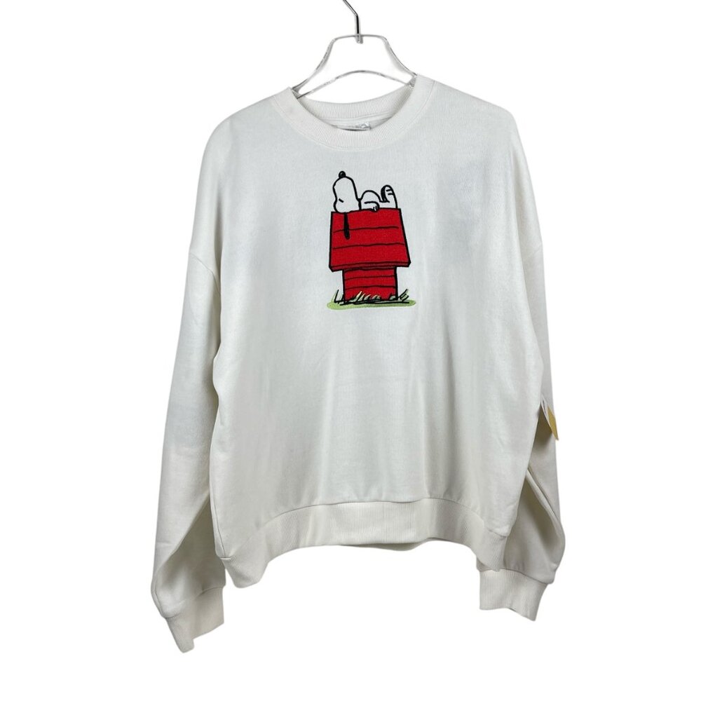 Peanuts Characters Off White Double Sided Sweatshirt Women's Size XL NWT